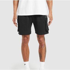 Gynshark Crest Cargo‎ Shorts Size L Black NWT in packaging